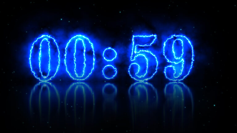 1 Minute Countdown Timer | Electric Blue Neon Effect | Free Download (No Copyright)